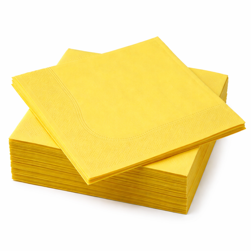 Poppies 2-Ply Yellow Napkins – 40 × 40 cm, 4-Fold (Pack of 2000)