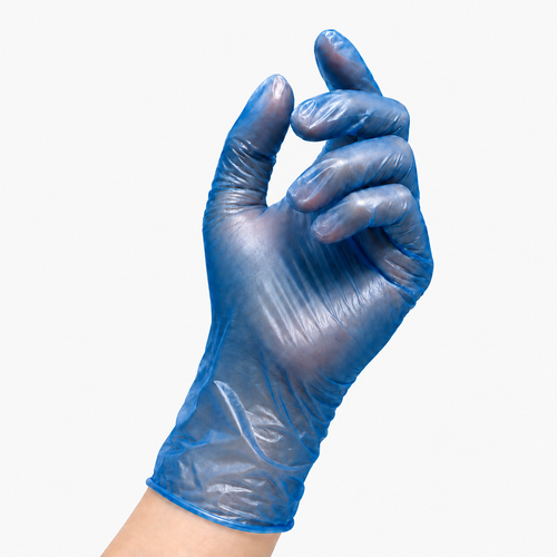 Vinyl Gloves Medium Blue Powder Free - Case of 10 X 100
