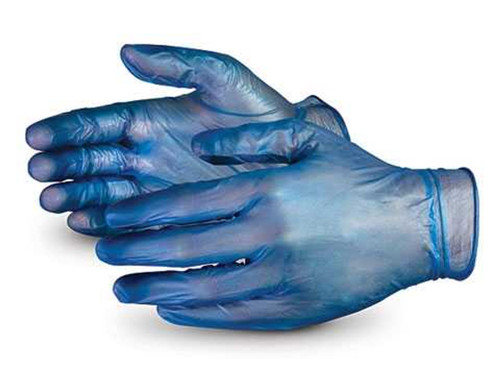 Vinyl Gloves Large Blue Powder Free - Pack of 100
