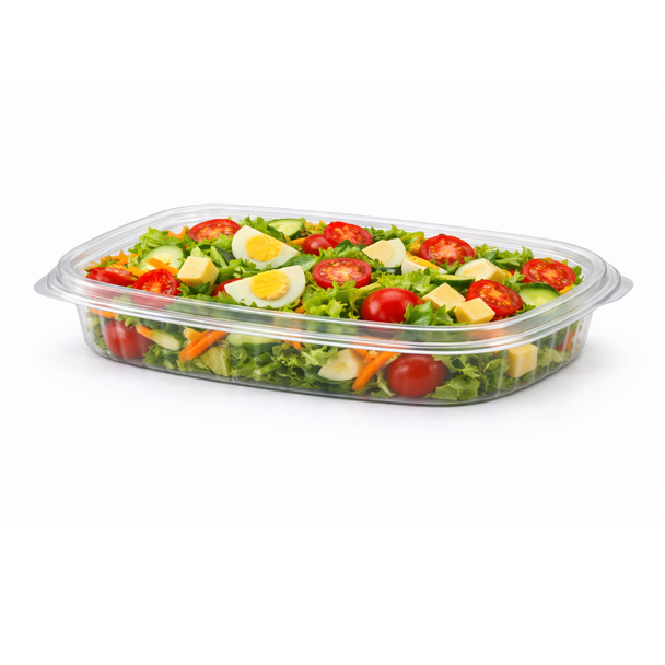 Somoplast 960 Clear Hinged Rectangular Container 600cc Shallow (500)