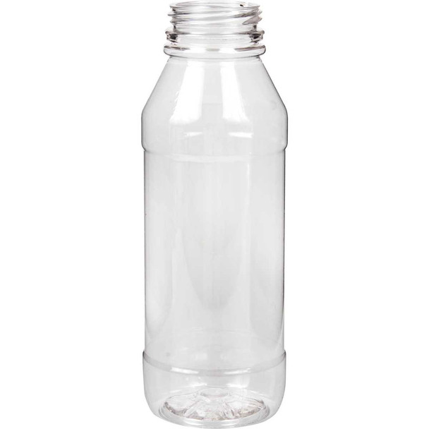 Clear Juice Bottle Round [500ml] with White caps (a Pack of 136 set)