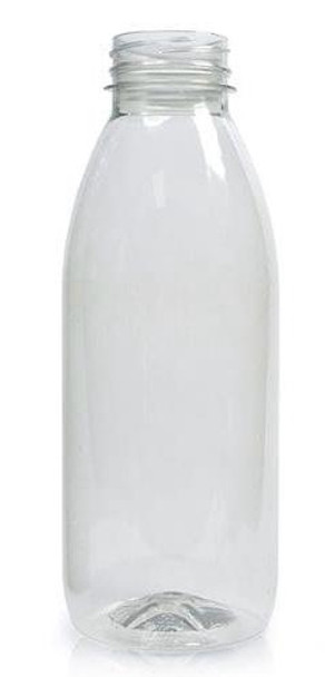 Clear Juice Bottle Round [500ml] with White caps (a Pack of 136 set)