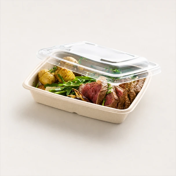 Sabert PUL51601 RPET Lids for Rectangular Containers - Pack of 300