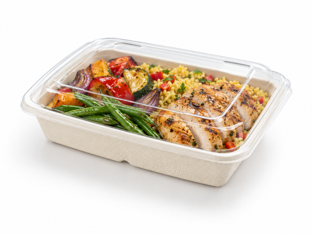 Sabert PUL51601 RPET Lids for Rectangular Containers - Pack of 300