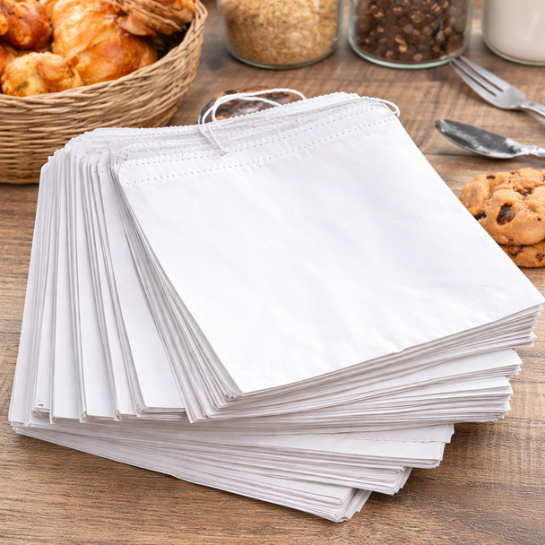 White Sulphite Paper Bag [8.5x8.5inch] Strung (Pack of 1000)