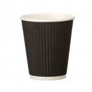 Ripple Black Paper Cup Hot [16oz] Triple wall
