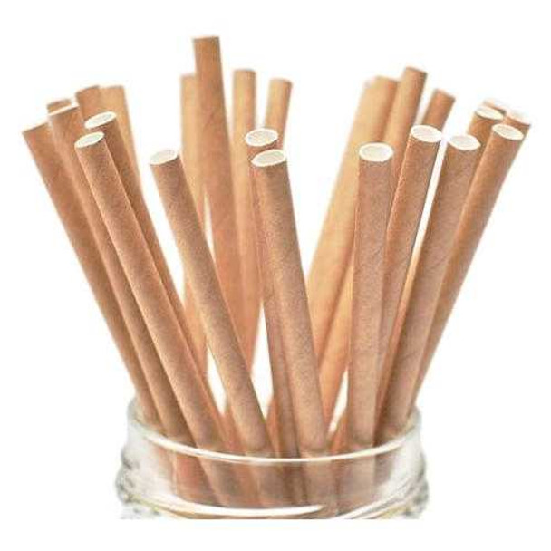 Biodegradable Kraft Paper Straight Straw 200mm x 6mm (a pack of 250)