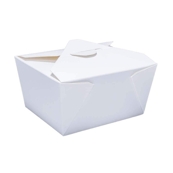 Leakproof Paper Meal Box No.1A White, 100% recyclable, biodegradable, Water based resistant lining (Packs of 600)