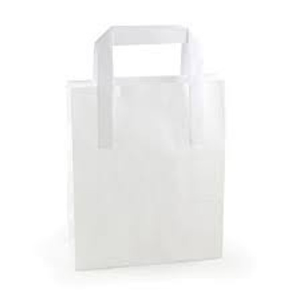 SOS White Plastic Carrier Bag Medium] [8.5x13x10inch] (a pack of 250)