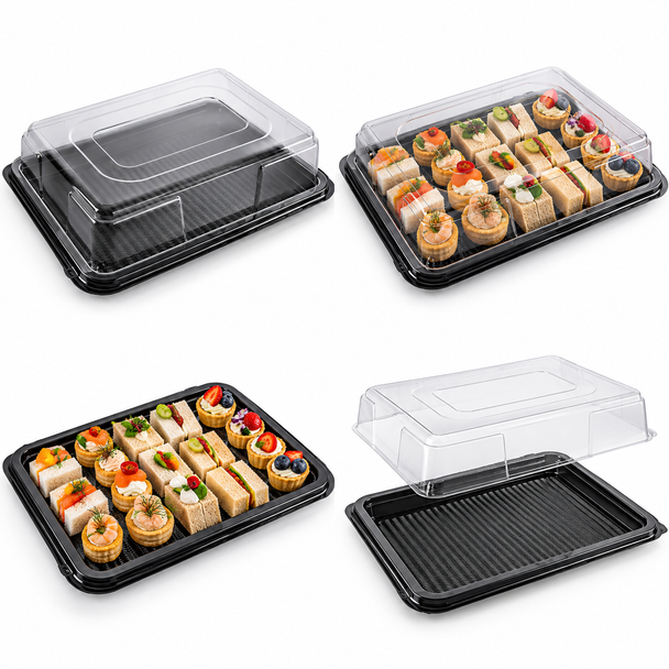 Small Plastic Rectangular Platters trays only 360x240mm - 50pcs