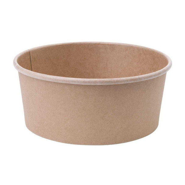 PET Lid For 1300 cc Kraft Round Paper food Container for Cold Food