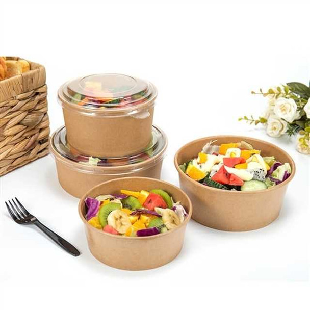 500 cc Kraft Round Paper Food Container just Base for hot or cold Food