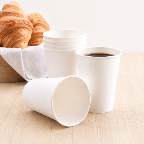Go-Pak 8oz White Paper Cup Single Wall 250ml (Pack of 1000)