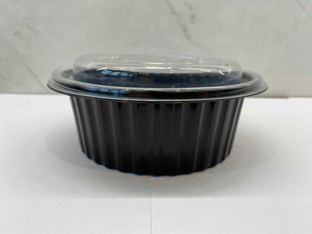 Somoplast 841 Round Black Microwavable Food Container 375cc Just Base (a pack of 300)