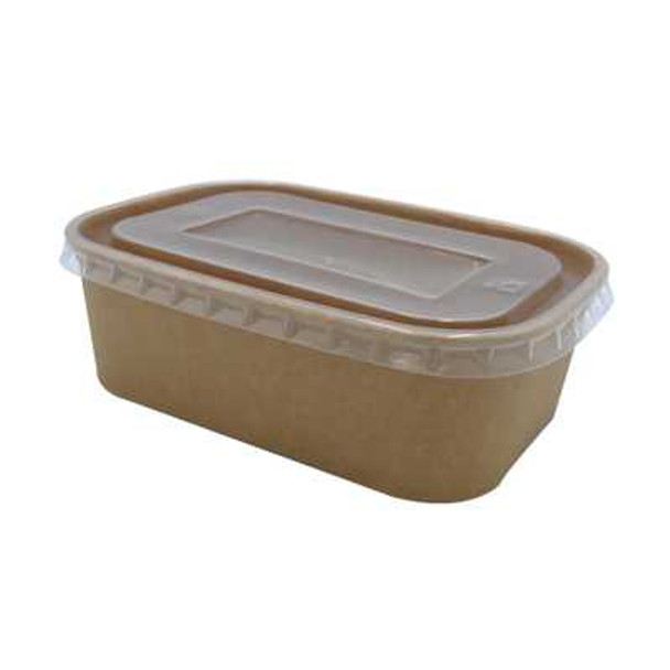 Kraft Rectangular cardboard Food Container 500cc just Base for hot or cold Food (pack of 300)