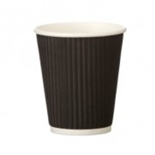 Ripple Black Paper Cup Hot [8oz] (a pack of 500)