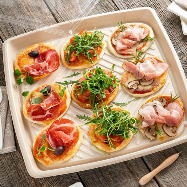 Sabert Square 16-Inch (40x40cm) Bepulp Platter [PUL49116F025N] Base Only - Pack of 25