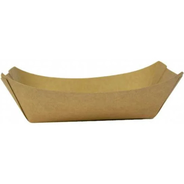 Large Kraft Greaseproof Paper Food Trays ‚ 1182ml /2.5lb (a Pack of 500)