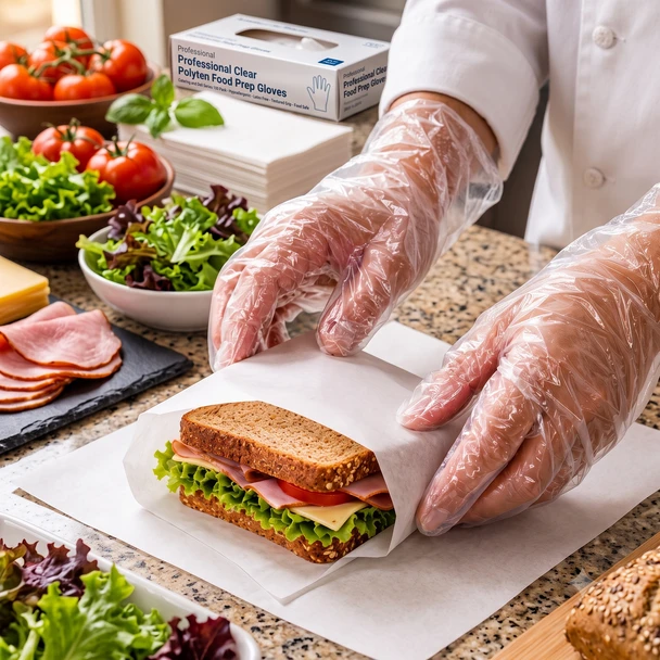 Bulk Medium Clear Polythene Disposable Gloves |- 20 Packs of 500