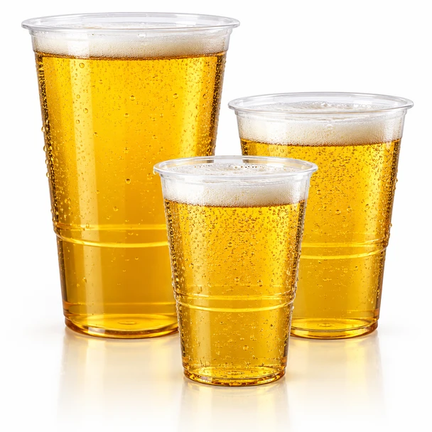 One Pint Clear Plastic Beer Glasses - Pack of 1000