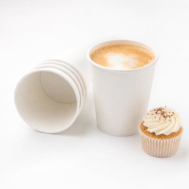 Go-Pak 16oz White Single Wall Takeaway Cups - Pack of 1000