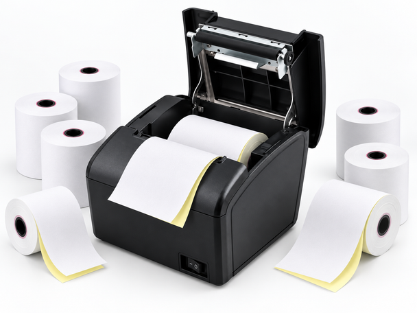 76 x 76mm 2-Ply White/Yellow Till Rolls – Pack of 20