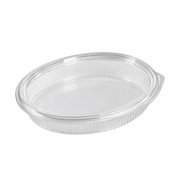 Somoplast [971] 600cc Oval Clear Hinged Container – Pack of 300