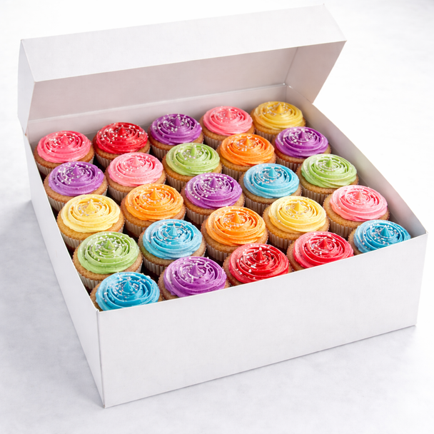 Wholesale White Folding Cake Boxes 10x10x3 inches (100 Boxes)