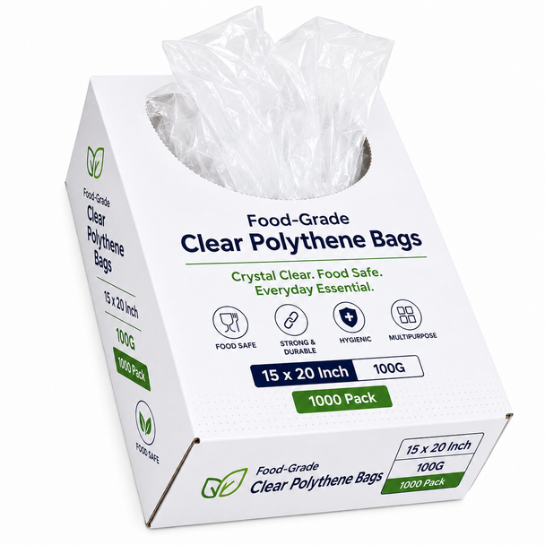Excel Clear Polythene Bags 15x20 Inch 100G - Pack of 000