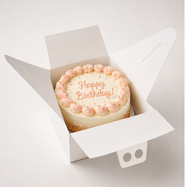 White Cake Box With Handle 7x7x4 Inch - Pack of 150