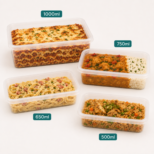 Hippo 500cc Microwave Container & Lid (Pack of 250 sets)