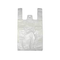 Medium White Plastic Carrier Bag [11x17x21) 15 mu (a pack of apx 2000)