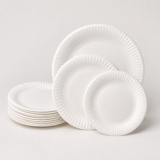 White Disposable Paper Plates 9 Inch (23cm) – Pack of 1000 