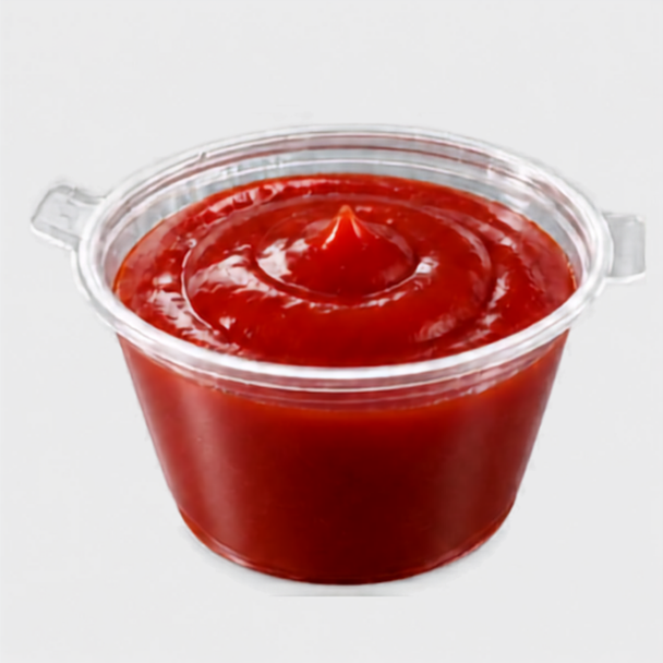 Clear 4oz Round plastic Hinged Deli Sauce Pots -Pack of 1000