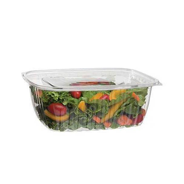 Somoplast [962] Clear Hinged Rect. Salad Nut Container [1000cc] (a pack of 500)