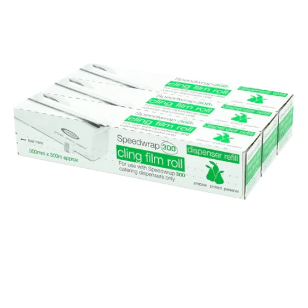 Catering Cling Film Refills 300mm x 300m (12 Inch) – Pack of 3