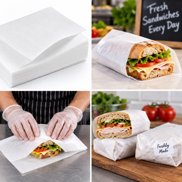Pure Bleached Greaseproof Paper [225x350mm] (pack of 2000)