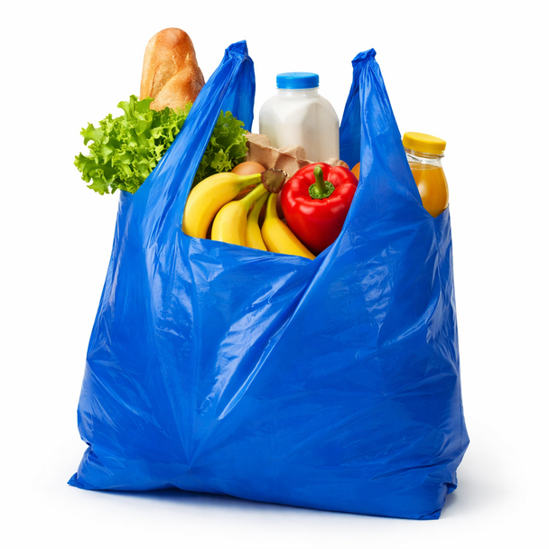 Medium Blue Plastic Carrier Bags [11x17x21"] (700 Bags)