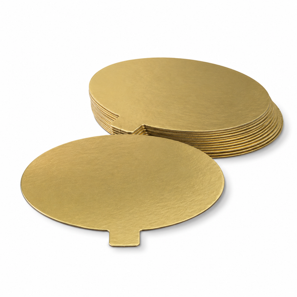 Single Slice Cake Card Gold Oval 7.5x10.5cm - Pack of 1000