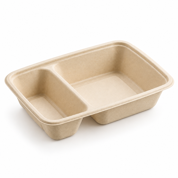 Sabert 2-Compartment Rectangular Pulp Container PUL46229 (Pack of 300)