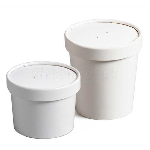 Go Pack Paper Soup Container & Lid Combo [16oz] (473ml) (a pack of 250)