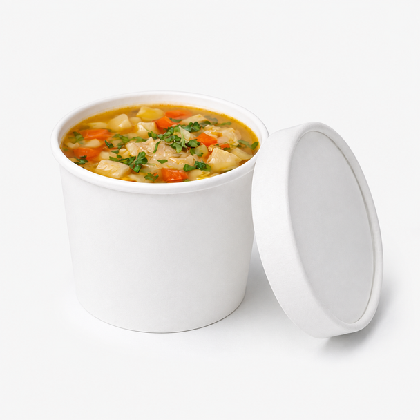 Go-Pak 16oz (473ml) Paper Soup Cups with Lids – Pack of 250 Sets