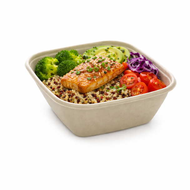 Sabert Square Pulp Bowl PUL14132 ,1000ml (Pack of 300)
