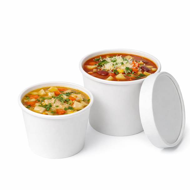 Paper Soup Container & Lid Combo 12oz (355ml) - Pack of 250