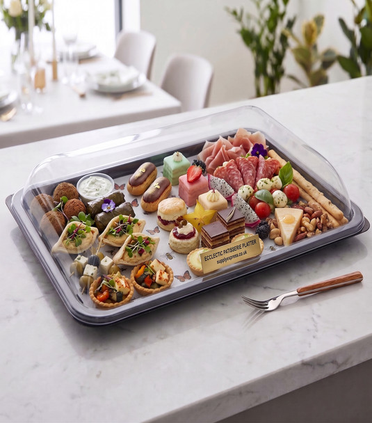 Medium Plastic Rectangular Platters 395x295mm - Pack of 50