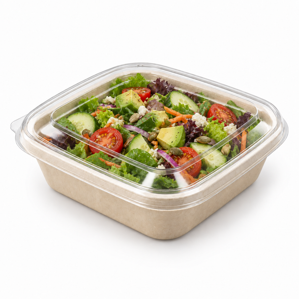 Sabert rPET Lid PUL54124 for Wide Square Pulp Bowl - Pack of 300
