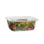 Somoplast 962 Clear Hinged 1000cc Rectangular Salad Container - Pack of 500