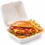 Bagasse Compostable Clamshell Box 7x5x2.5inch - Pack of 500