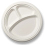 10-Inch 3-Compartment Bagasse Plate Compostable - Pack of 500