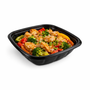 Somoplast 780 Black Square Food Container 500cc - Pack of 260 Bases